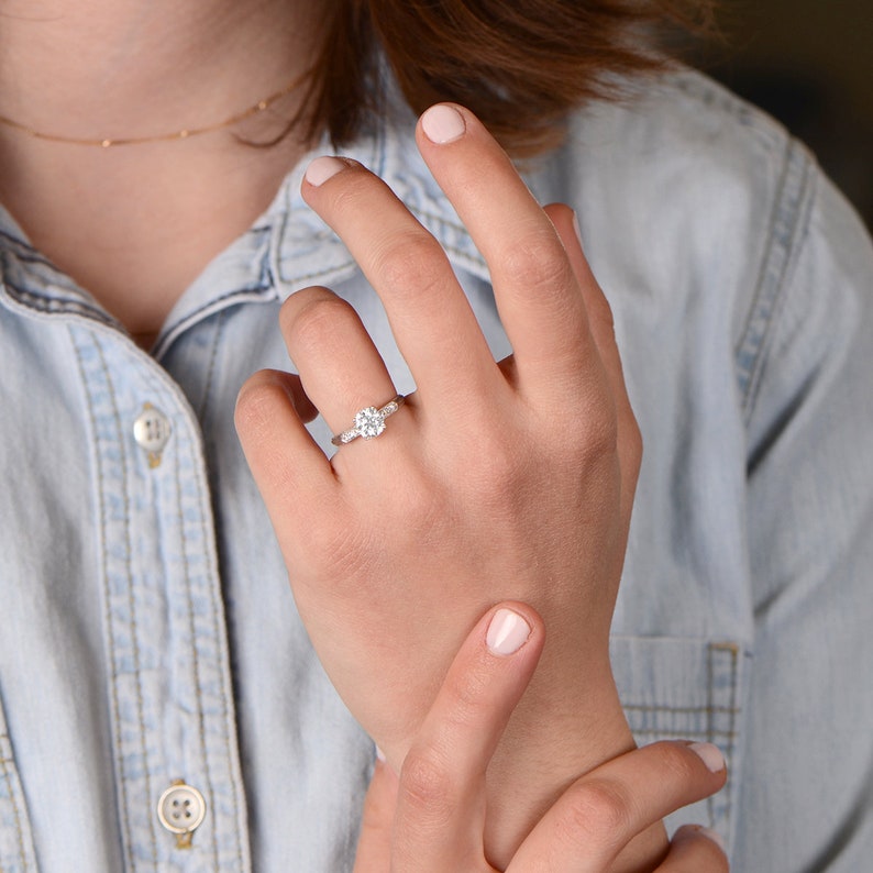 Gia Diamond Engagement Ring. Vintage Engagement Ring.