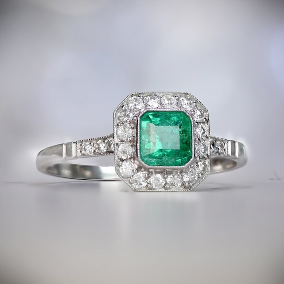 Sale - 0.63ct  Natural Emerald Cut  Ring. Bezel S… - image 1