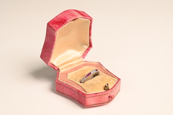 0.80center-ct Round Brilliant Cut Ruby and Diamon… - image 1