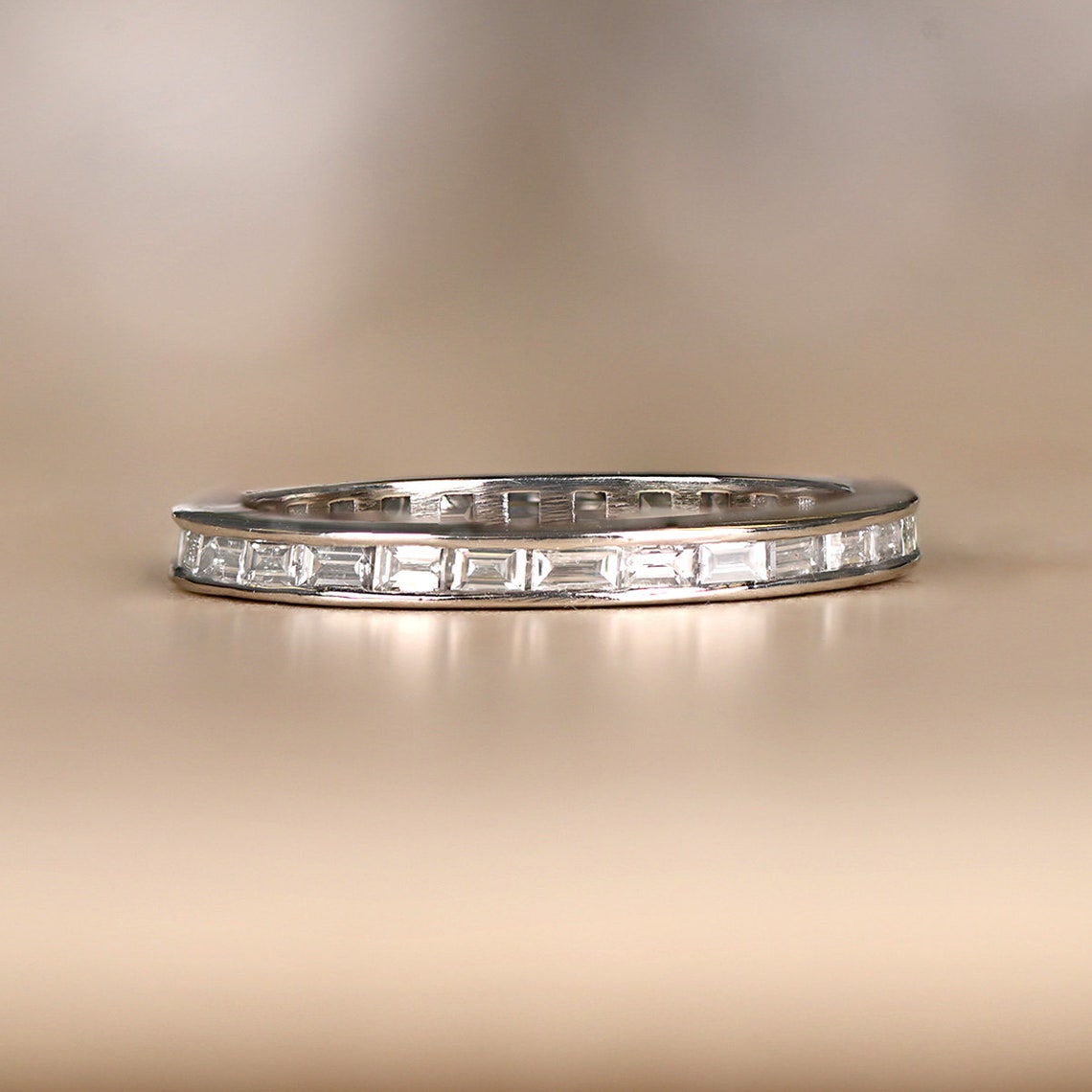 Baguette-Cut Diamond Eternity Wedding Band image 1