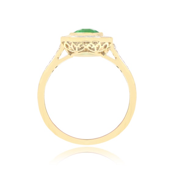 1.62ct Natural Emerald Cut Emerald and Diamond Ri… - image 3