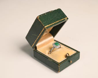 0.60center-ct Natural Emerald Cut. Bezel Set Diamond Emerald Ring. May Birthstone Ring. Handcrafted Platinum Ring. Emerald Birthstone Ring.