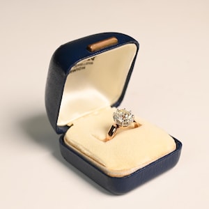 2.50center-ct Antique Edwardian Old European Cut Diamond Ring with Prong Set Ring, Circa 1900. Handcrafted Platinum on 18K Yellow Gold Ring.