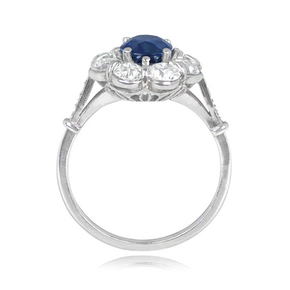 1.56ct GIA-Certified Oval Cut Sapphire Ring with … - image 4