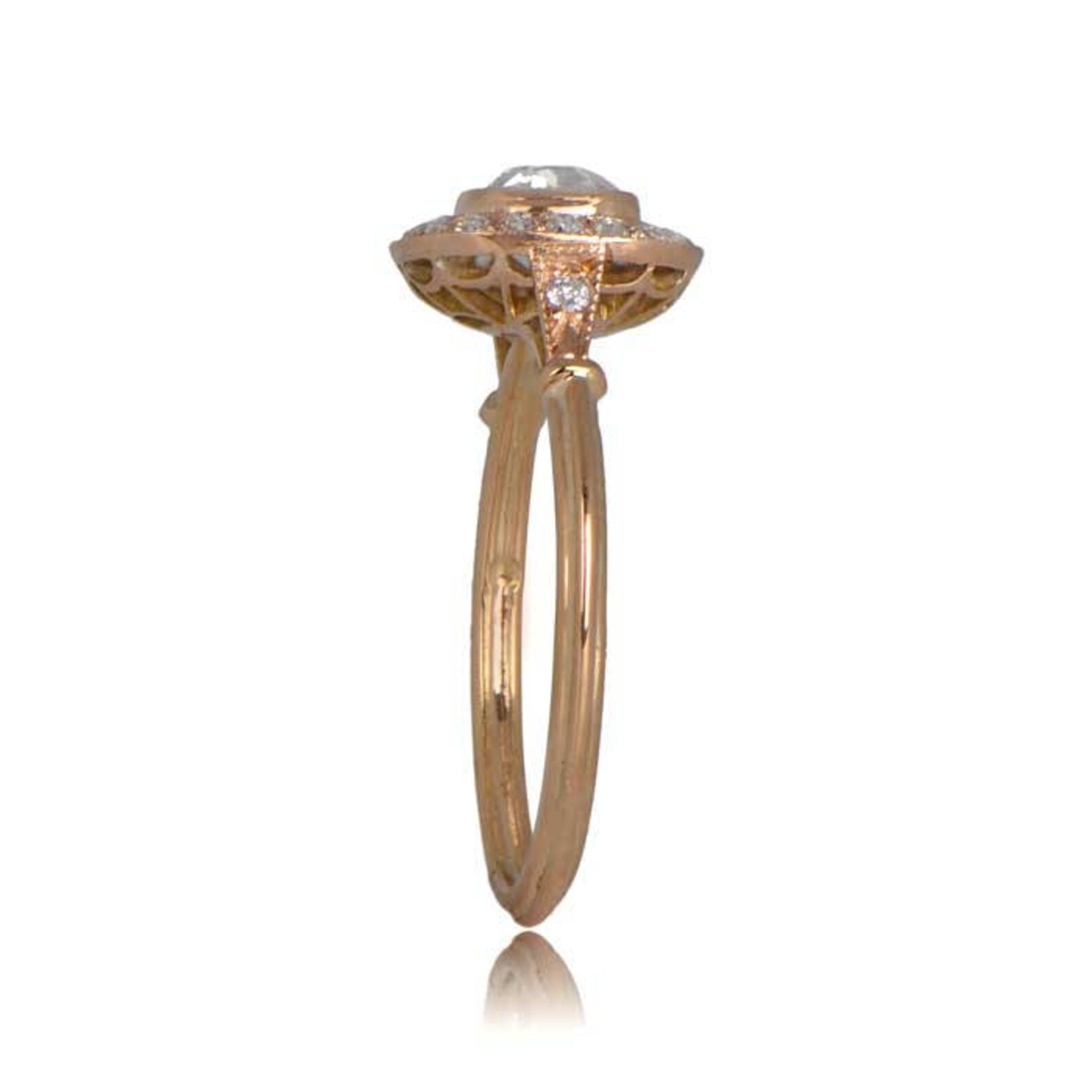 Old Mine Cushion Cut Diamond Engagement Ring Yellow Gold Etsy