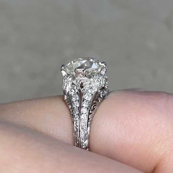 Antique Art Deco 2.50ct Diamond Engagement Ring, … - image 7