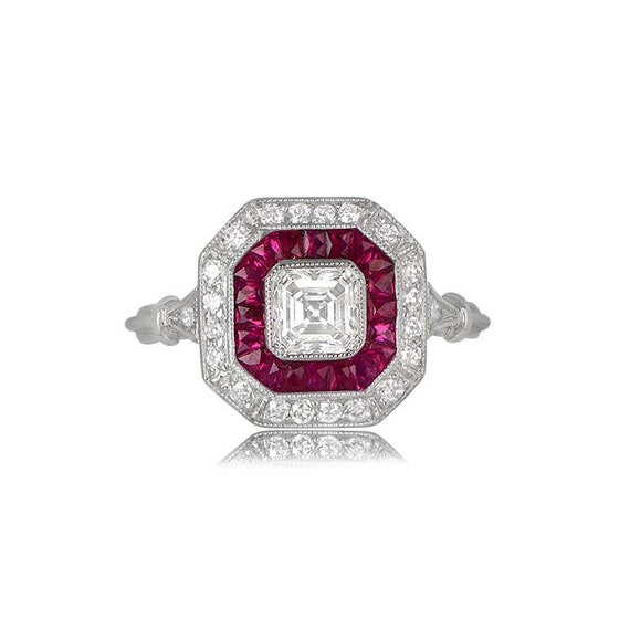 Sale - 0.50ct Asscher Cut Diamond Engagement Ring… - image 2