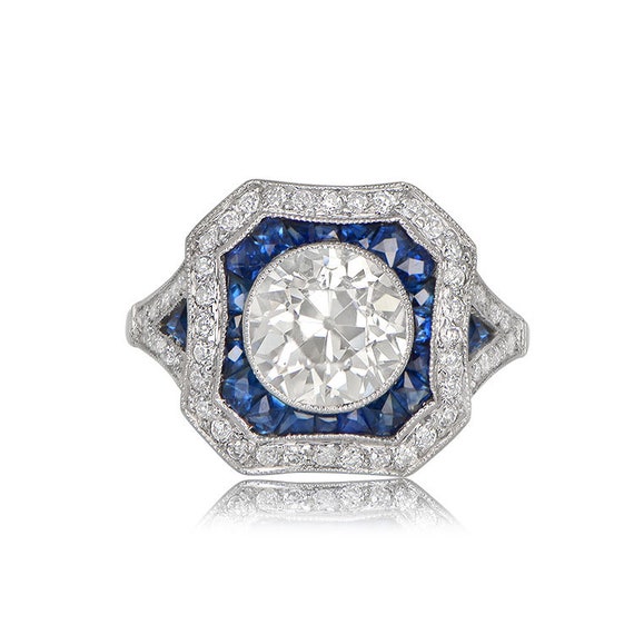 1.58ct Old European Diamond Ring with Double Halo… - image 2