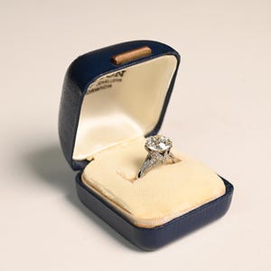 2.88center-ct Edwardian Style Old European Diamond Ring. Mounting Handcrafted Platinum Diamond Ring. K Color and VS1 Clarity, Set in Prongs.