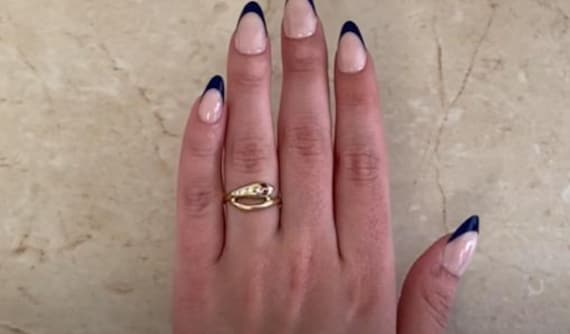 Vintage Coiled Serpent Design Ring. Two-Ruby Set … - image 3