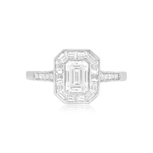 0.80ct GIA-Certified Emerald Cut Diamond Ring. Platinum Ring. image 2