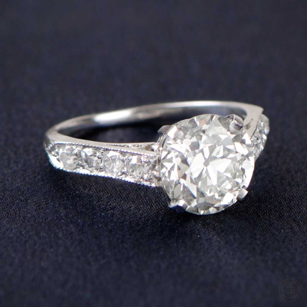 2.00ct Old European Cut Diamond Engagement Ring. Platinum and | Etsy