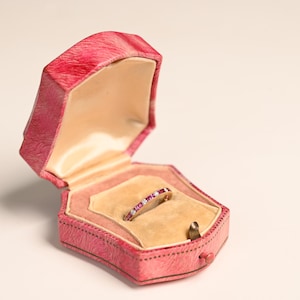 Sale - 0.36center-ct Round Brilliant Cut Ruby and Diamond Wedding Band. Channel Set with Round Brilliant Cut. Handcrafted 18K Yellow Gold.
