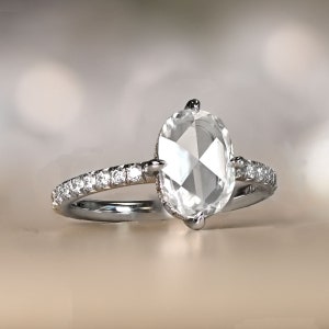 1.35ct GIA-Certified Rose Cut Diamond Ring. Platinum Ring.