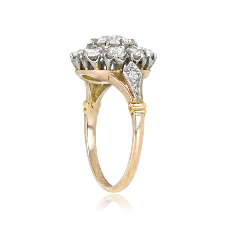 Sale 0.76ct Old European Cut Diamond Engagement Ring. Handcrafted in Platinum on 18K Yellow Gold Ring. image 3