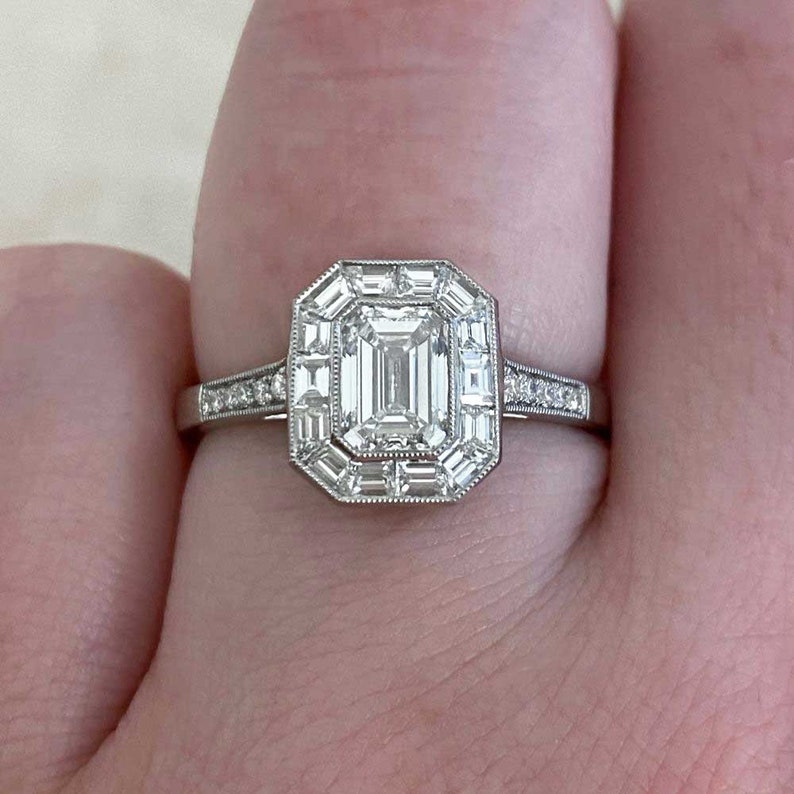 0.80ct GIA-Certified Emerald Cut Diamond Ring. Platinum Ring. image 6