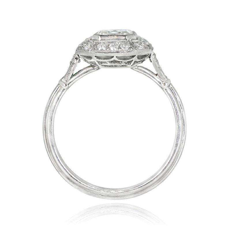 0.84 Carat Asscher-Cut Diamond Engagement Ring GIA certified H color, VVS2 Hand-Crafted Platinum image 5