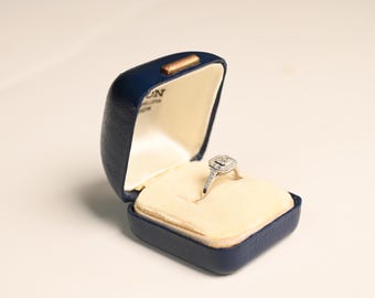 0.52center-ct GIA-Certified Aascher Cut Diamond Engagement Ring. Halo of Five Round Cut Diamond Ring. Handcrafted in Platinum Ring.