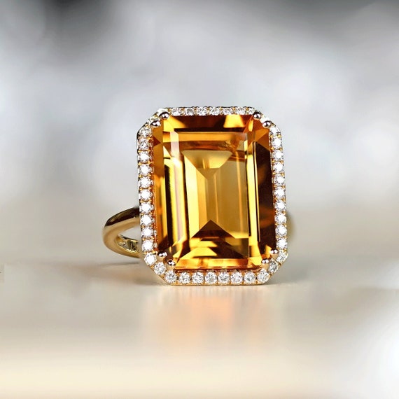 Bague citrine or jaune 18 carats new arrivals
