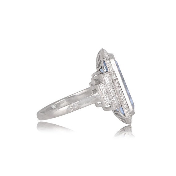 Aquamarine and Diamond Halo Ring - 5.30 Carat Nat… - image 4