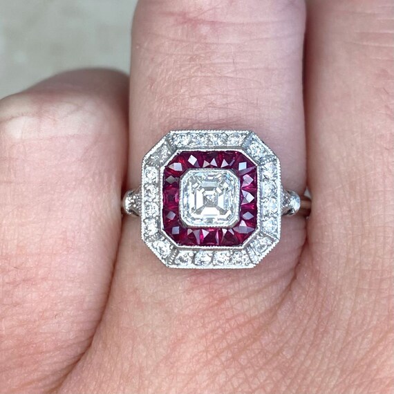 Sale - 0.50ct Asscher Cut Diamond Engagement Ring… - image 5