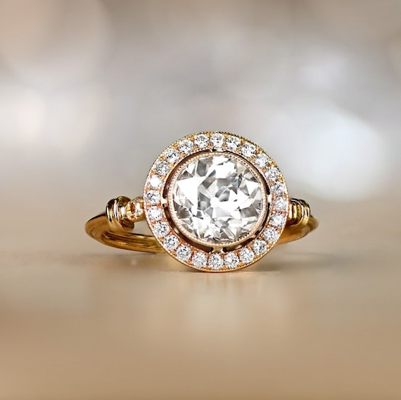 Antique European Cut Diamond 14K Gold Belcher Ring – Boylerpf