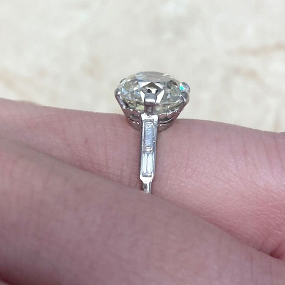 Antique Art Deco 3.90ct Old Mine Cut Diamond Ring… - image 8