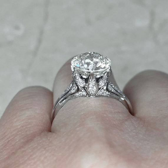 2.88ct Edwardian Style Old European Diamond Ring.… - image 8