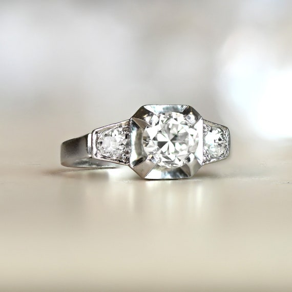 0.85ct Art Deco Style Old European Cut Diamond Ring Circa 1930