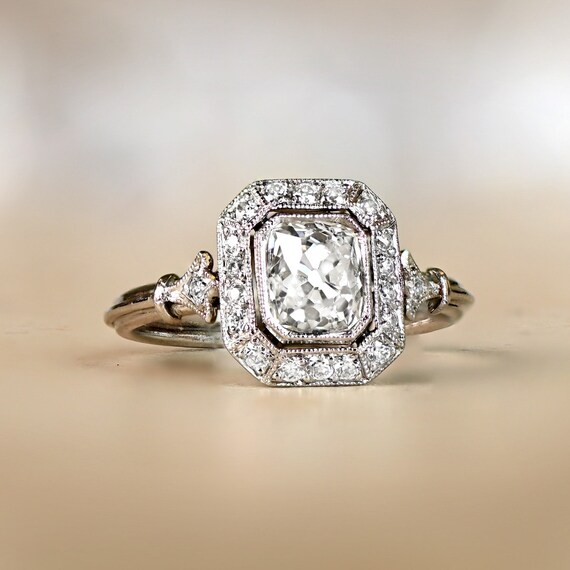 Buy 1.07ct Antique Cushion Cut Diamond Ring. Handcrafted Platinum