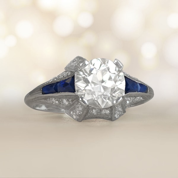 Sale - Upgrade Engagement Ring. Antique 1.85ct Diamond Engagement Ring, Circa 1920. Handcrafted Platinum Ring.