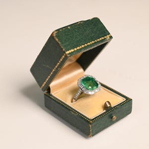 4.55center-ct GIA-Certified Emerald Cut Natural Emerald  Ring. May Birthstone. Platinum on 18K Yellow Gold Ring. Emerald Birthstone Ring.