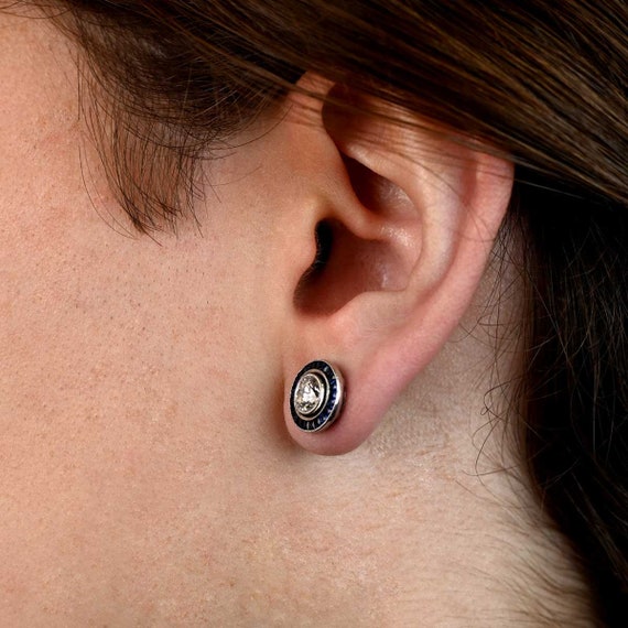 1ct French Cut Diamond Earring. Platinum Earring. - image 8