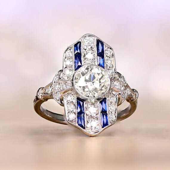Diamond rings shop with sapphire accents