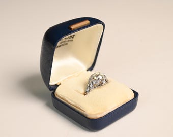 Antique Edwardian Ring. 1center-ct Old European Cut Diamond Ring. Prongs Set Diamond Ring, Circa 1915. Handcrafted in Platinum Ring.