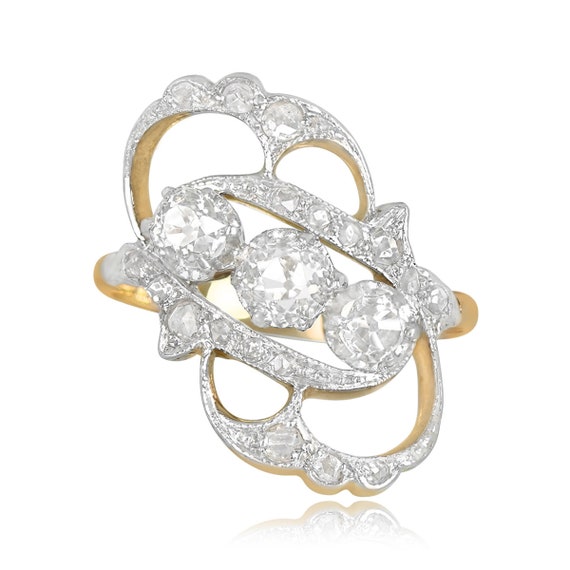 Antique Art Nouveau 0.90ct Diamond Engagement Rin… - image 2