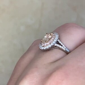 Double Halo Pink Diamond Ring