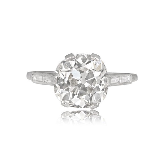 Antique Art Deco 3.90ct Old Mine Cut Diamond Ring… - image 2