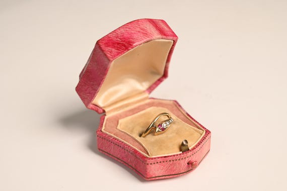 Vintage Coiled Serpent Design Ring. Two-Ruby Set … - image 1