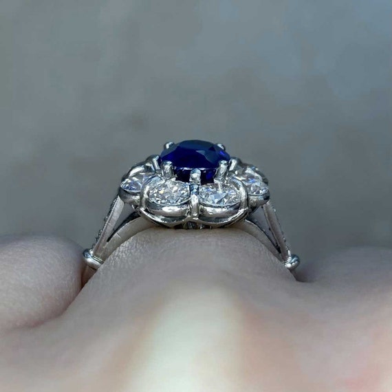 1.56ct GIA-Certified Oval Cut Sapphire Ring with … - image 7