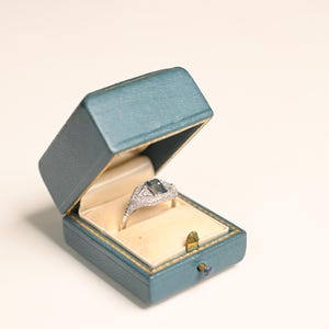 Verkauf - Antiker Stil Edelstein-Ring. 89ct Aquamarin im Smaragdschliff. März Geburtsstein Ring. Cocktail Aquamarin Ring.
