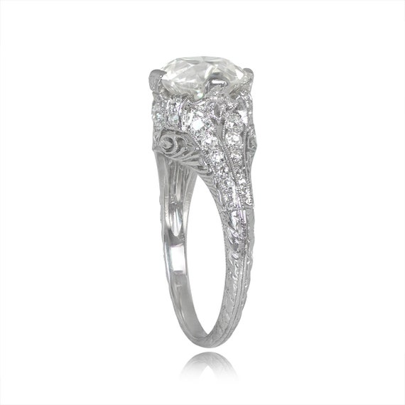 Antique Art Deco 2.50ct Diamond Engagement Ring, … - image 3