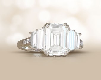 2.50 Carat GIA-Certified Emerald Cut Diamond Engagement Ring