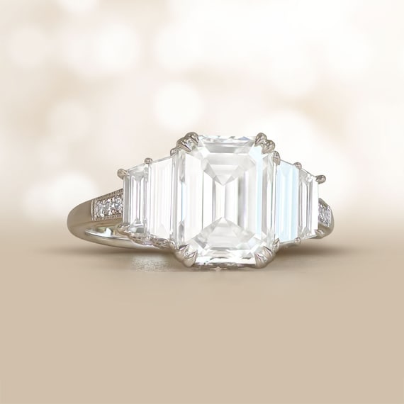 2.50 Carat GIA-Certified Emerald Cut Diamond Enga… - image 1