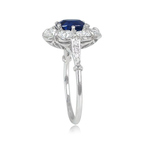 1.56ct GIA-Certified Oval Cut Sapphire Ring with … - image 3