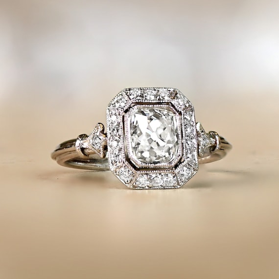 1.07ct Antique Cushion Cut Diamond Ring. Handcraf… - image 1