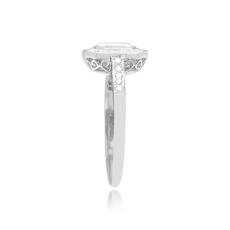 0.80ct GIA-Certified Emerald Cut Diamond Ring. Platinum Ring. image 4
