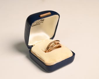 Antique Serpent Ring. Coiled Motif and Two-Diamond Set as the Serpent Eyes Style Ring, Circa 1880. Handcrafted in 18K Yellow Gold Ring.