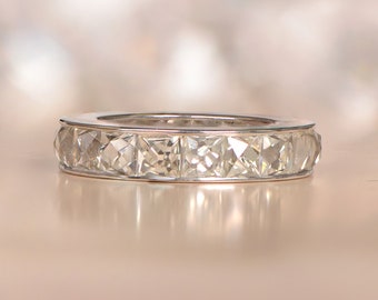 Sale - 10ct Antique French Cut Diamond Band. Platinum Band.