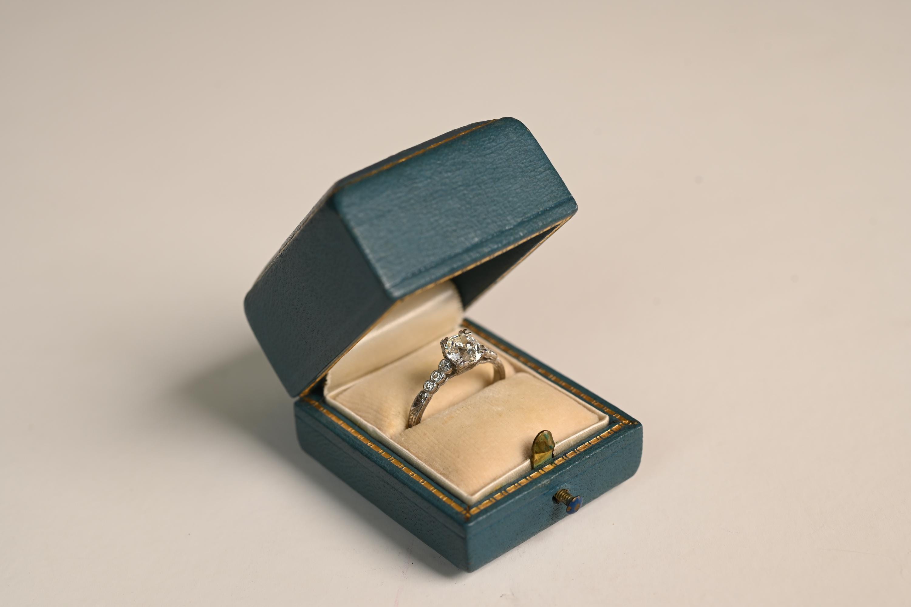 Antique Art Deco 1center-ct Gia-certified Old European Cut Diamond